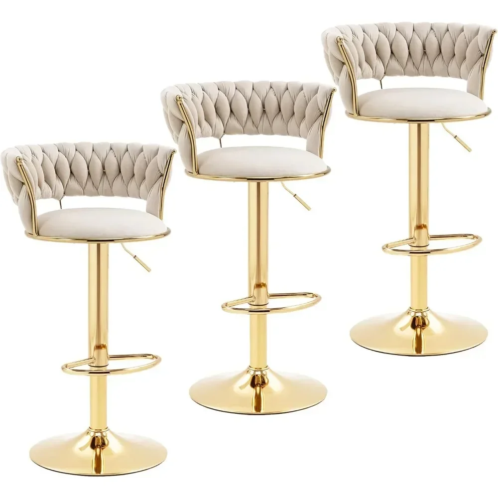 Commercial Kitchen Counter - Modern Velvet Bar Stools Set of