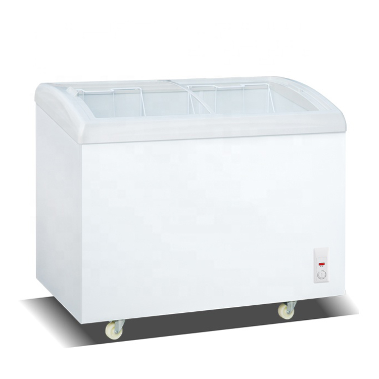 Commercial Chest Freezer - Commercial Chest Freezer with Curved Glass