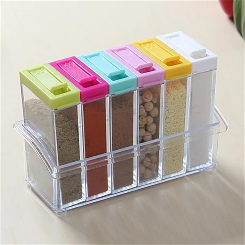 Transparent Seasoning Six Grid - Commercial Kitchen Items 评论和价格